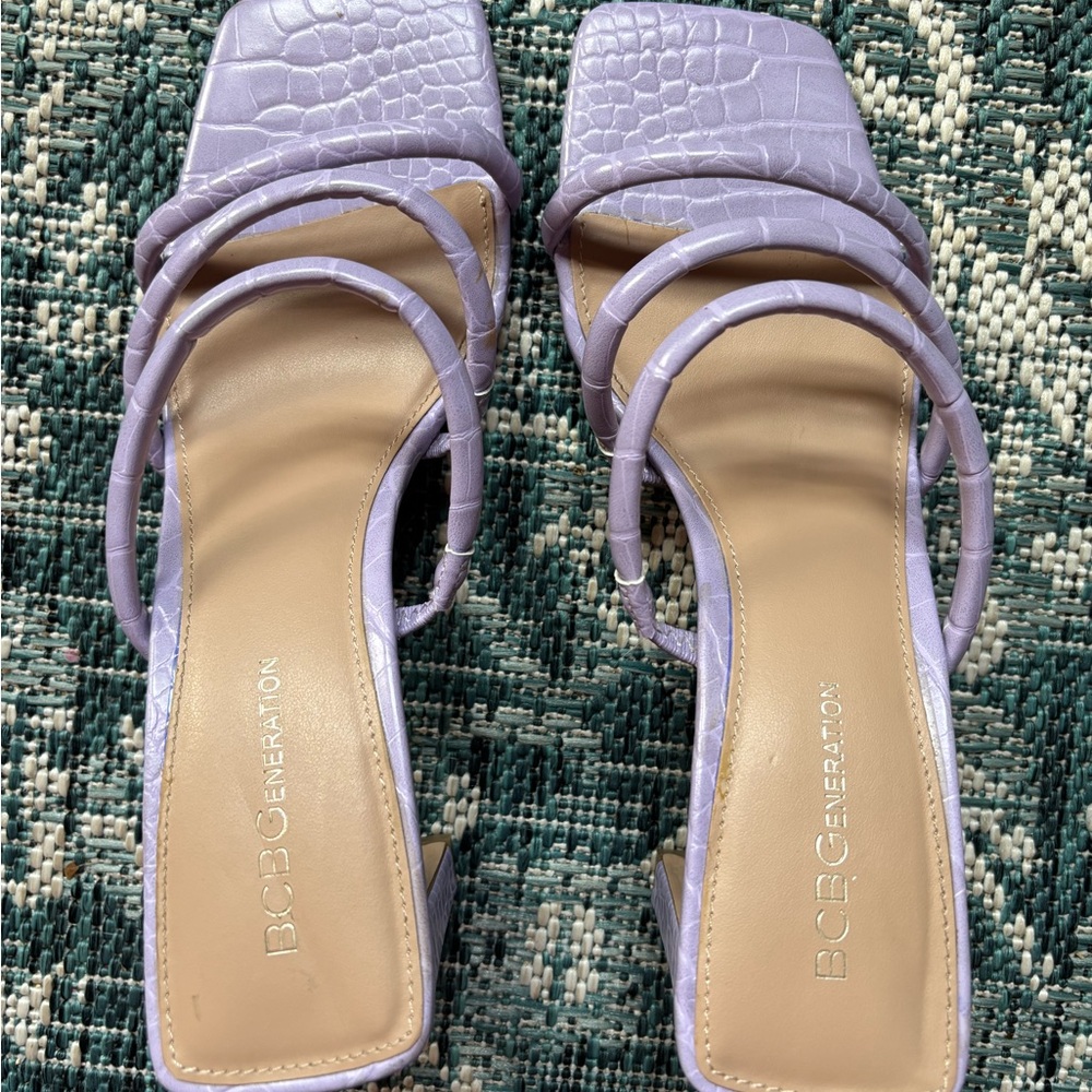 BCBGeneration Purple Strappy Heeled Sandals - Picture 2 of 7